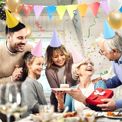 CANREVEL Rainbow Party Hats for Kids and Adults
