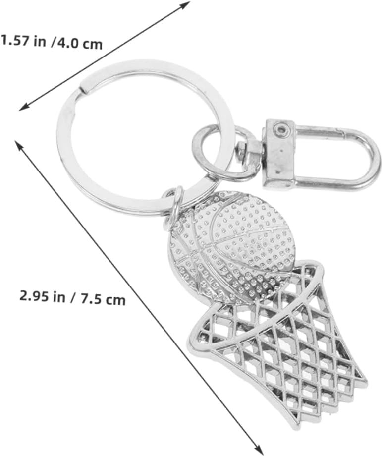 2Pcs Basketball Hoop Keychain Stylish Sports Accessory