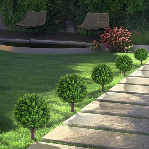 Artificial Topiary Trees with Eucalyptus Set of 2