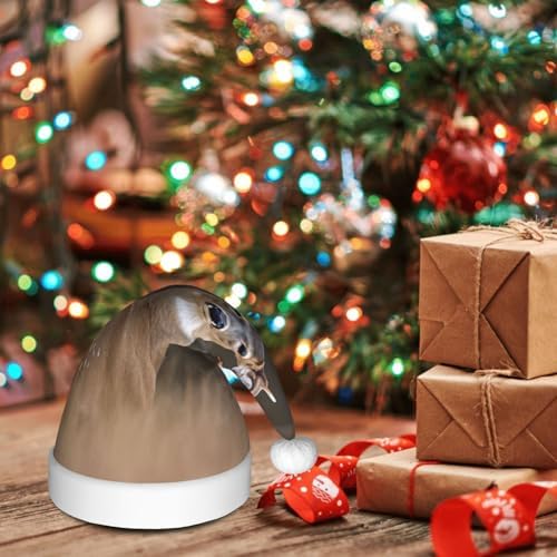 QINZHENG White Tailed Deer Santa Hat Christmas Headwear