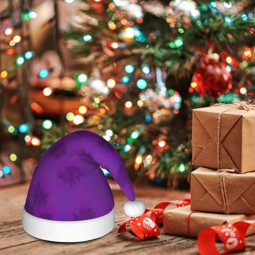 QinZheng Purple Haze04 Print Santa Hat for Women