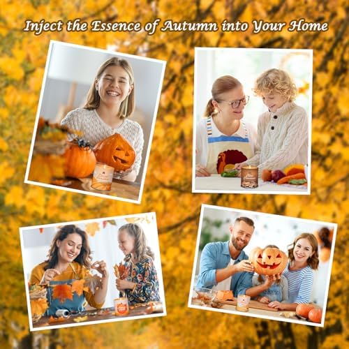 4 Pack Autumn Scented Jar Candles Set