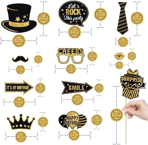 JOJO FLY 36 Pcs Birthday Photo Booth Props Kit