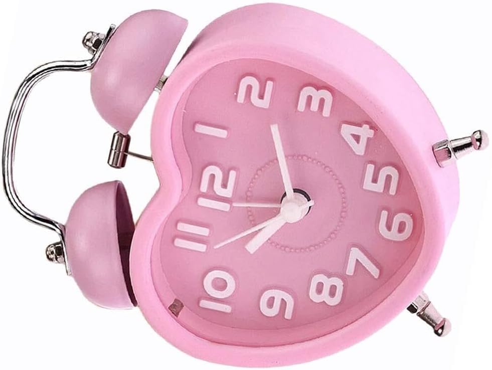 Cute Mini Double Bell Alarm Clock with Night Light