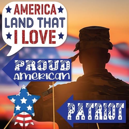 4th of July Photo Booth Props - 41pc Patriotic Party Decor Kit