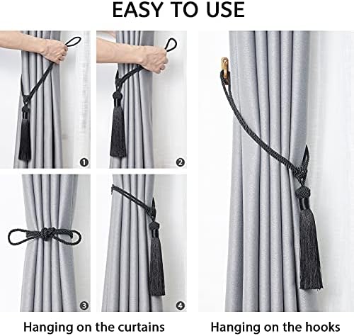 NICEEC 4 Pack Decorative Curtain Holdbacks