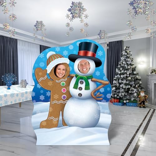 Beistle 4925 x 3725 Gingerbread Man Snowman Photo Prop with Easel