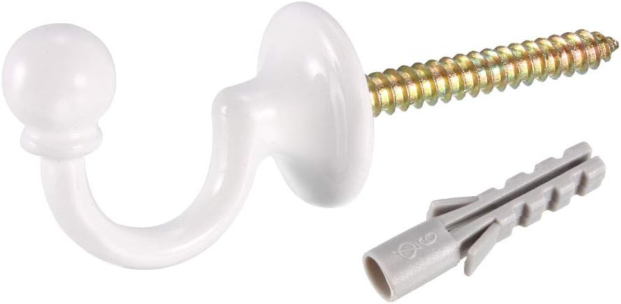 Uxcell Decorative Curtain Holdback with Ball Wall Mount Hook 6Pcs