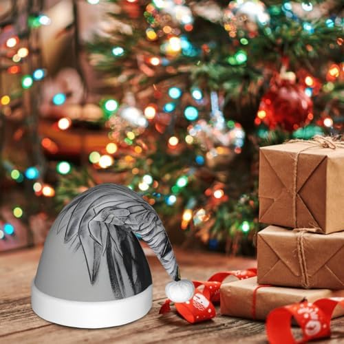 Christmas Hat with Pom-Pom Eagle Print