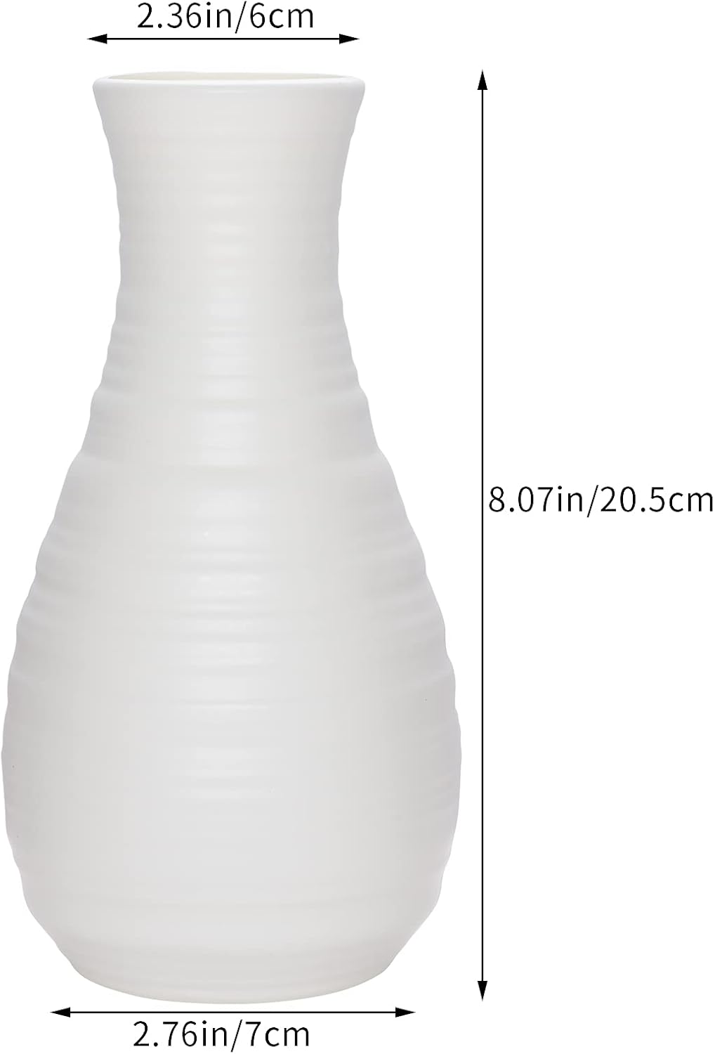 2 Pack Composite Plastics Flower Vase with Ceramic Look