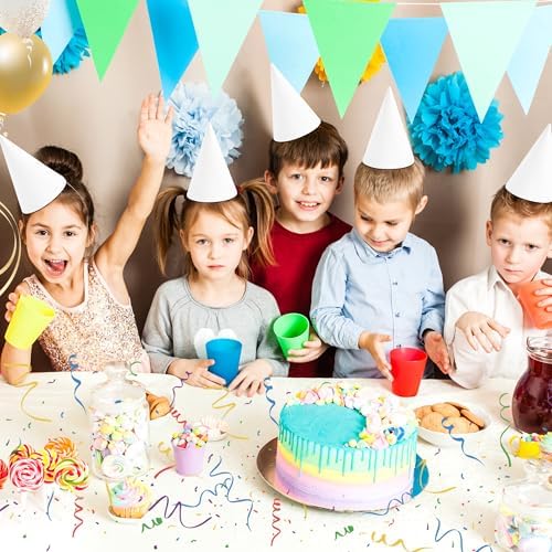 CANREVEL 50 White Party Hats for Kids and Adults