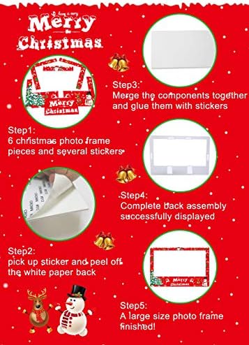 Christmas Photo Booth Frame with 6 Props