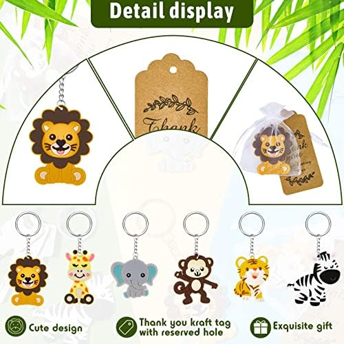 270 Pieces Jungle Animal Keychain Party Favor Set