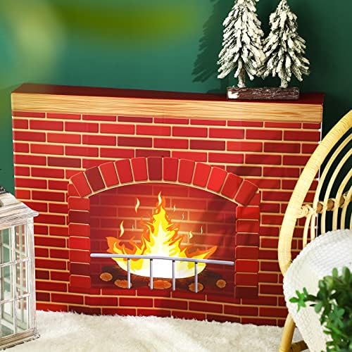 Geyee Christmas Cardboard Fireplace Decor