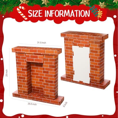 Fullhawl Christmas Cardboard Fireplace 3D Decor
