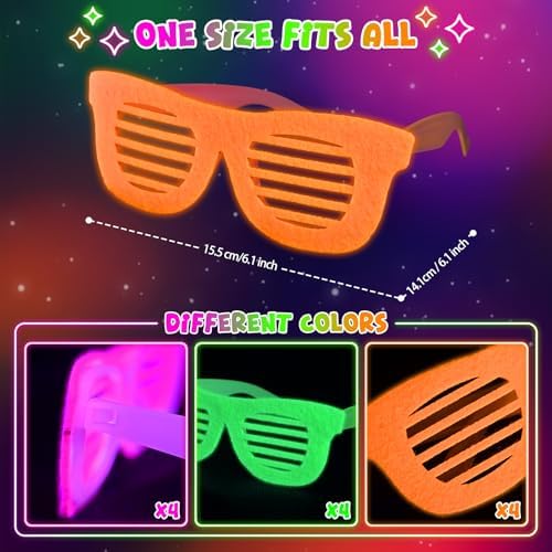 Mega-L 12 Pcs Glow in The Dark Glasses Party Favors