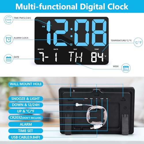 Amgico Digital Alarm Clock with Temperature and Auto Dimming