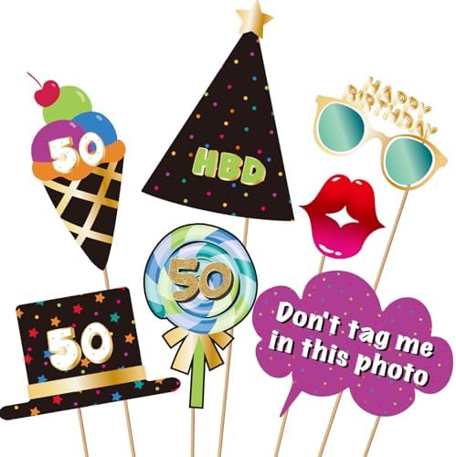 BRT Bearingshui 50th Birthday Photo Booth Props Kit