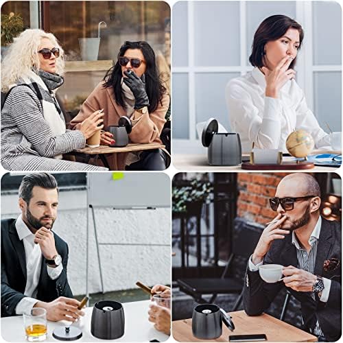 Yangbaga XL Windproof Ashtray with Lid for Cigarettes