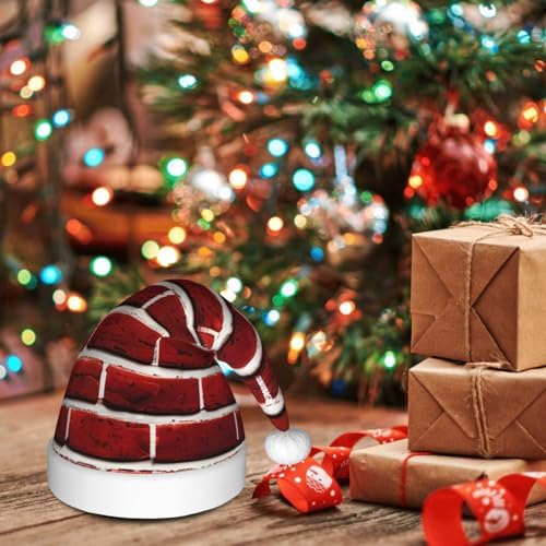 QinZheng Brick Red Santa Hat with Personalized Design