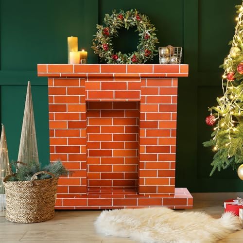 Fullhawl Christmas Cardboard Fireplace 3D Decor