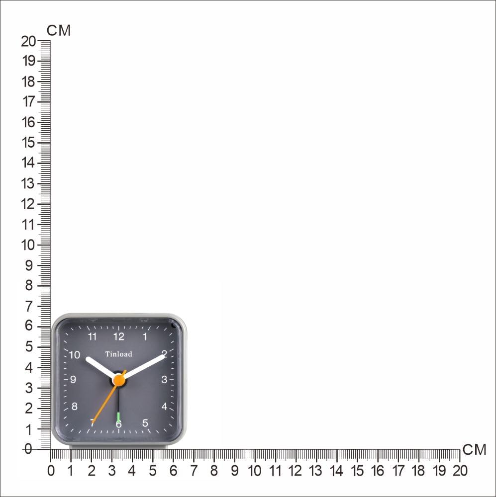 Classic Analogue Travel Alarm Clock with Snooze and Light