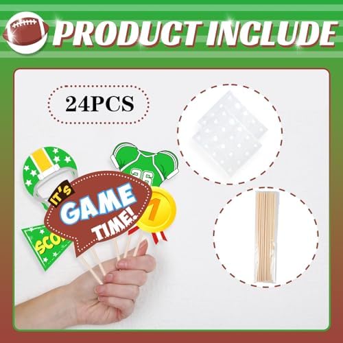 Maicaiffe Football Birthday Photo Booth Props - 24 Pcs