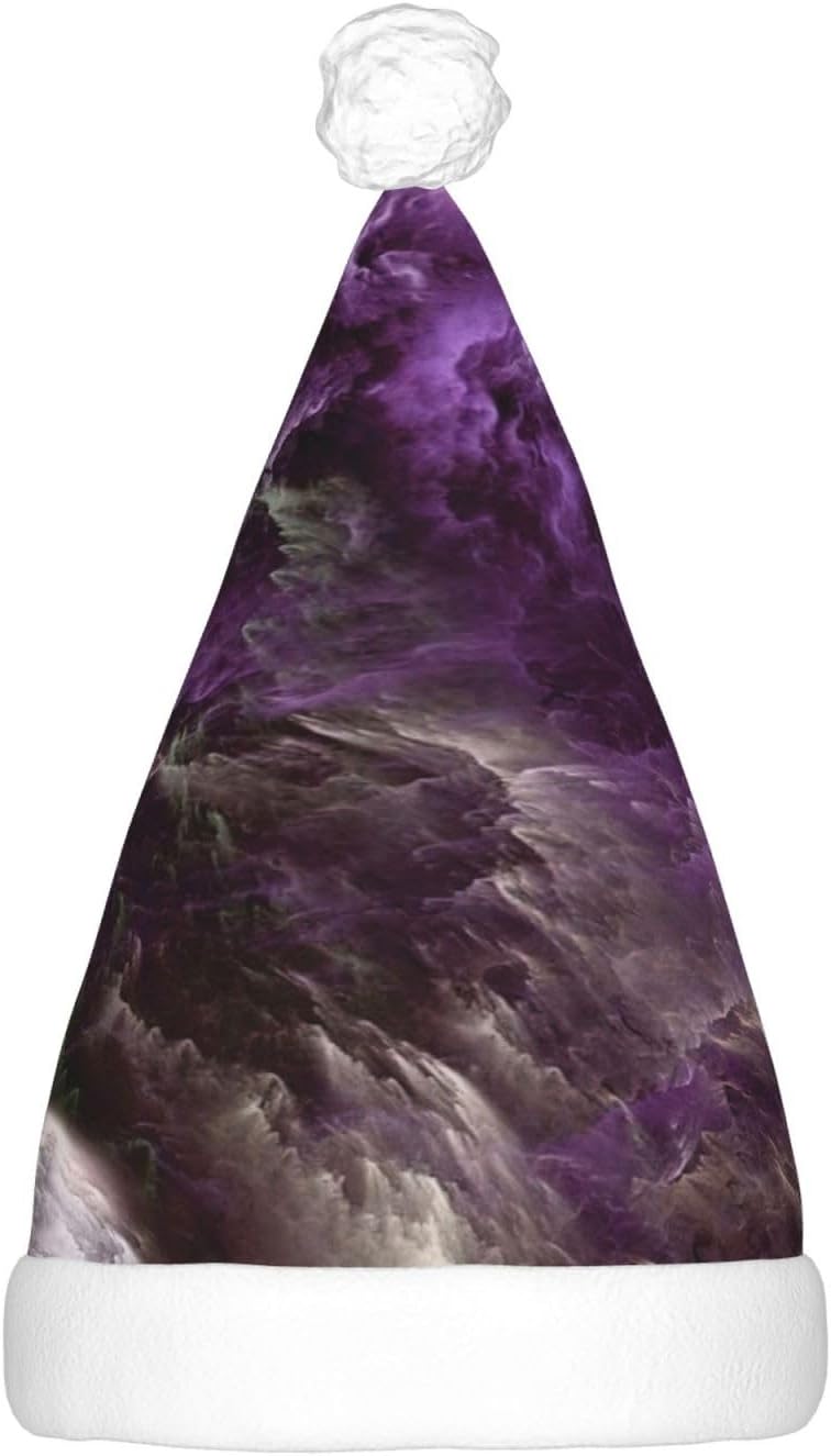 QINZHENG Purple Galaxy LED Santa Hat for Christmas Party