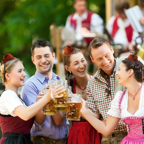 4 Pcs Oktoberfest Headbands with Feathers for Costume Party