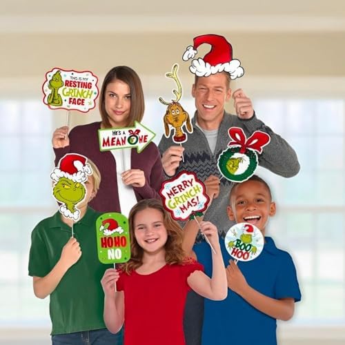 Assorted Paper Grinch Photo Prop Kit Pack of 13