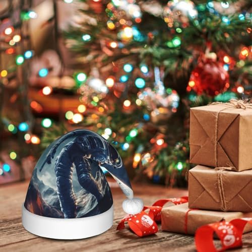 QINZHENG Galaxy Print Santa Hat for Women