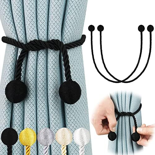 6 Pack Black Curtain Tiebacks Elegant Window Holders
