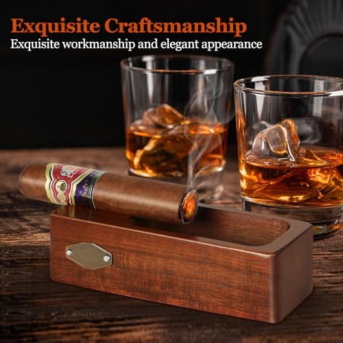 Usewire Wooden Cigar Ashtray with Holder