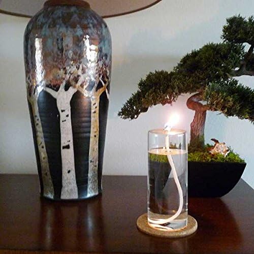 Firefly Dripless 6-Inch Refillable Glass Pillar Candle