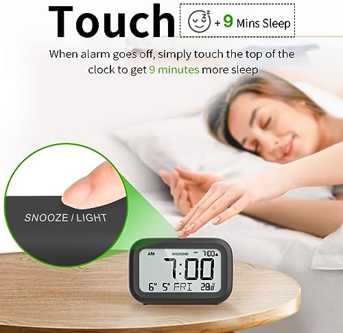 DOOMAY Digital Alarm Clock with LCD Display and Snooze