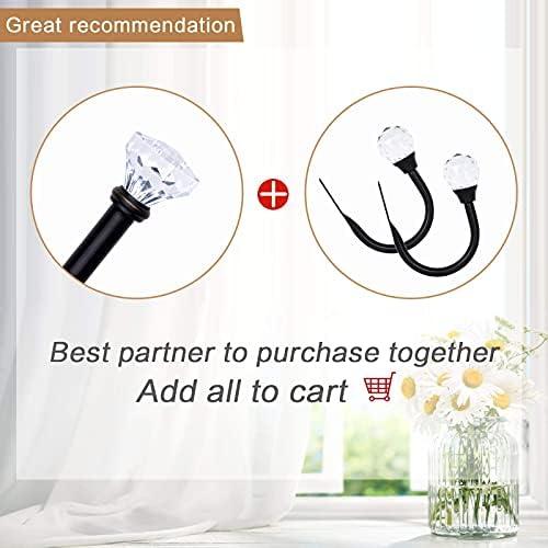KAMANINA Black Acrylic Diamond Curtain Holdbacks 2 Pack