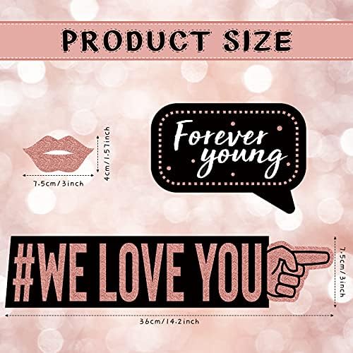 Tenare 36 Pcs Gold Birthday Photo Booth Props
