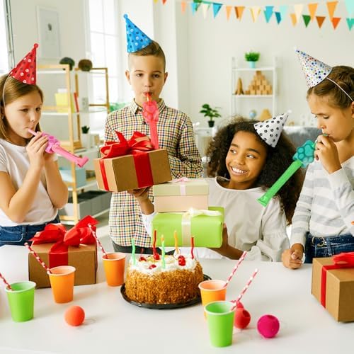 72 Pcs Dog Paw Party Hat Set with Blowers and Noise Makers
