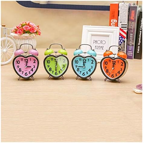 Heart Shape Double Bell Alarm Clock Pink