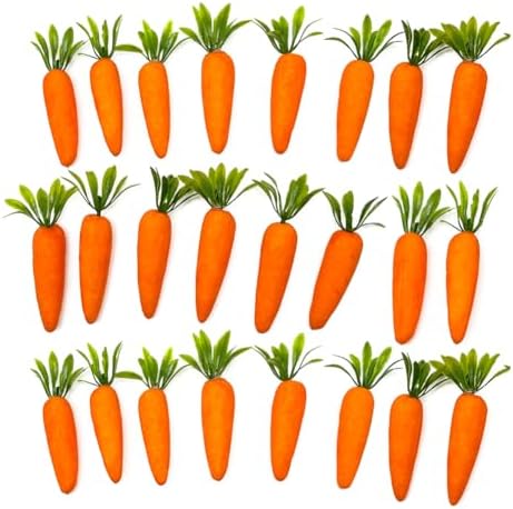 ArtBeauty 24pcs Artificial Carrots for Decor and Crafts