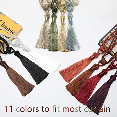 BEL AVENIR Curtain Tiebacks 4 Pack Black Holdbacks