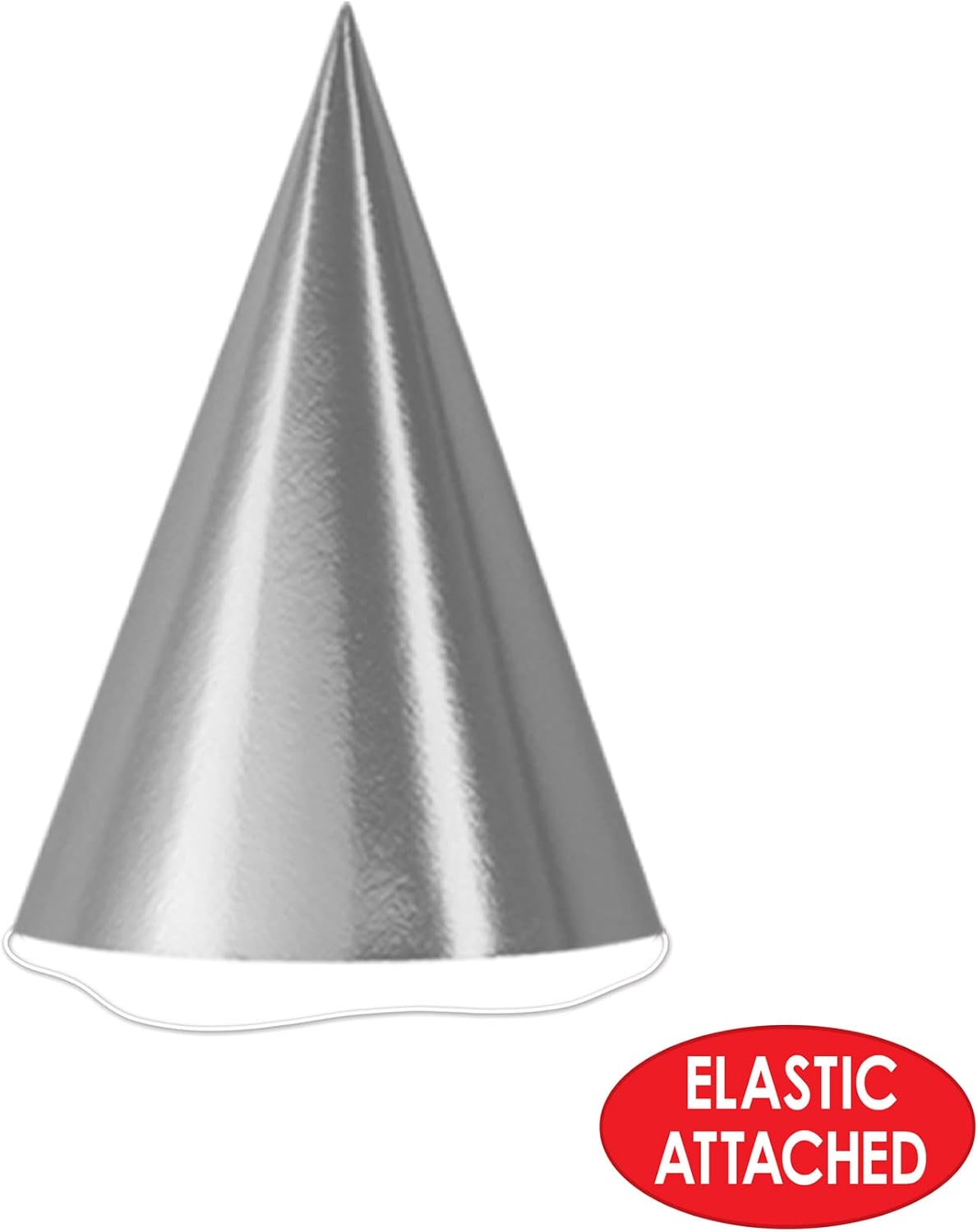 Beistle 24-Piece Silver Cone Hats 675 Inch