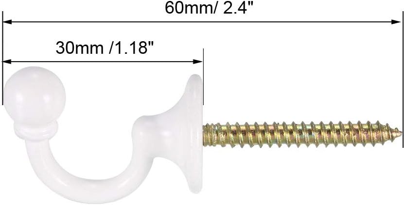 Uxcell Decorative Curtain Holdback with Ball Wall Mount Hook 6Pcs