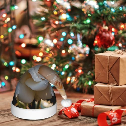 QINZHENG White Rose Santa Hat for Women