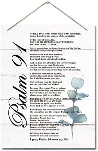 Psalms 91 Inspirational Christian Wall Decor Sign