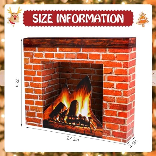 Purple Star 1N Christmas Cardboard Fireplace Prop