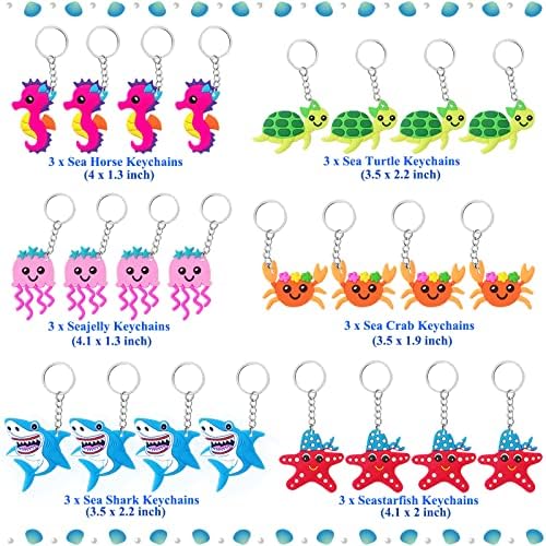 CiciBear 24 Pack Sea World Keychains for Parties