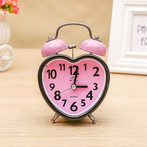 IIPOSAQQ Alarm Clock Heart Shape Double Bell with Nightlight