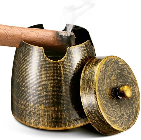 OILP Cigar Ashtray with Lid for Outdoor Use