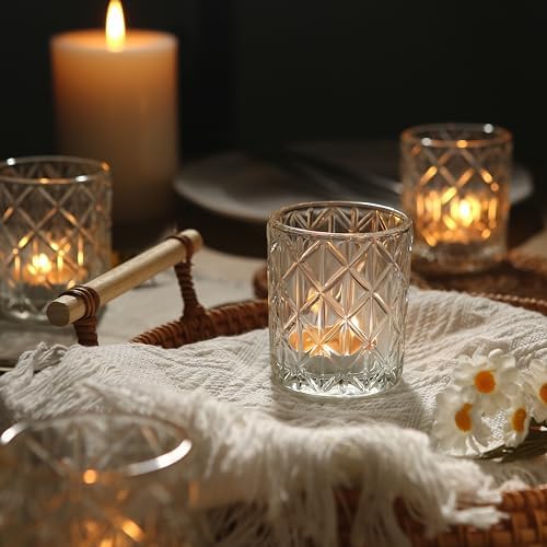 24pcs Clear Votive Candle Holders - 2x25 Inch Glass Holders for Wedding Centerpieces